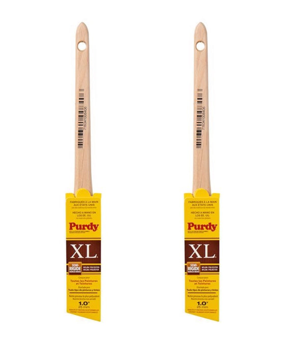 Purdy #144080310 XL Dale 1" Medium Stiff Angle Trim Paint Brush ~ 2-Pack