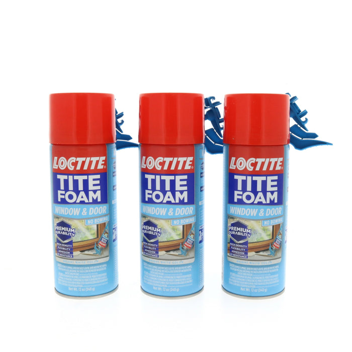 Loctite #2243625 Tite Foam White Polyurethane Window and Door Foam Sealant 12 oz ~ 3-Pack