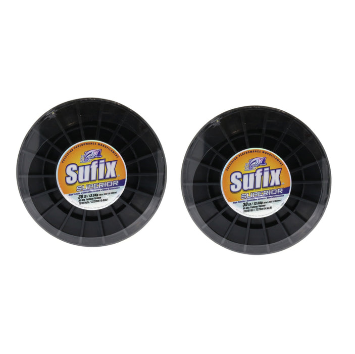 Sufix #650-130 Superior Monofilament Fishing Line 30lbs 7895yds Hi-Vis Yellow ~ 2-Pack