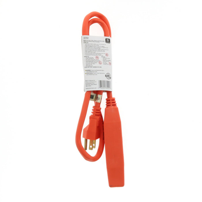 Ace #1IP-002-003FOG Indoor 3 ft. L Orange Triple Outlet Cord 14/3 SJT