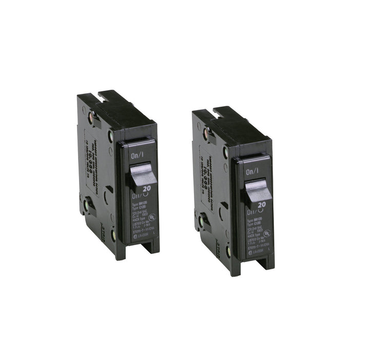 Eaton Cutler-Hammer #BR120 20 amps Plug In Single Pole Circuit Breaker ~ 2-Pack