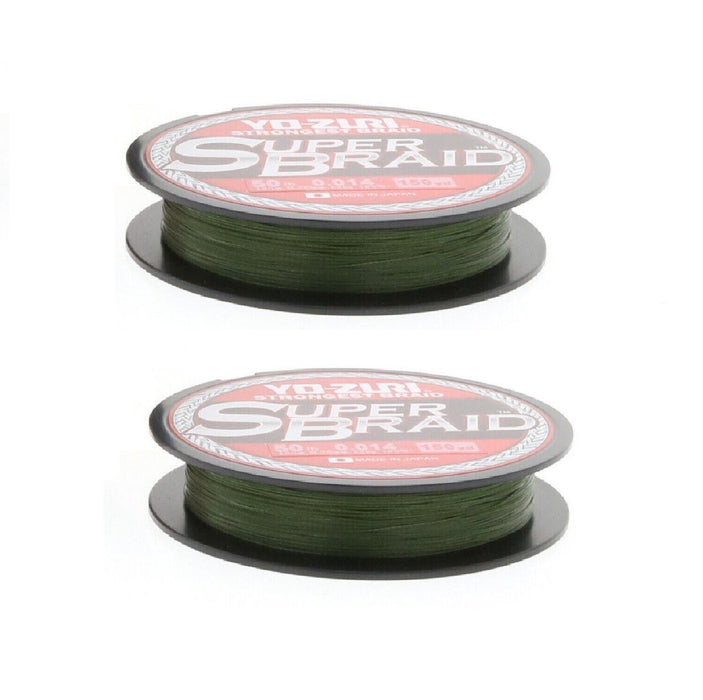 Yo-Zuri #R1261-DG Super Braid Dark Green Braided Fishing Line 50lb 150yd ~ 2-Pack