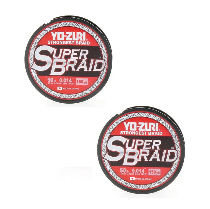 Yo-Zuri #R1261-DG Super Braid Dark Green Braided Fishing Line 50lb 150yd ~ 2-Pack