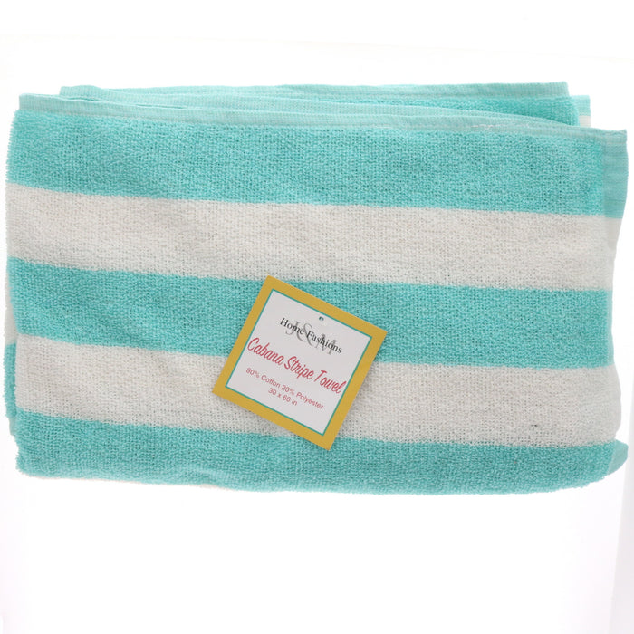 J&M Home Fashions #3220 Cabana Stripe Towels 30"x60" ~ 4-Pack