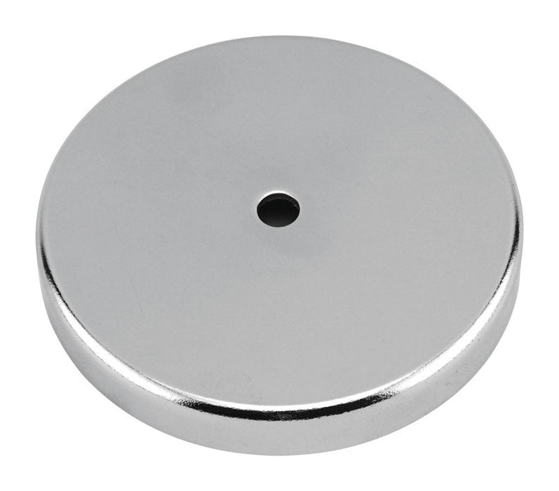 Magnet Source #07223 .44 in. L X 3.2 in. W Silver Round Base Magnet 95 lb. pull ~ 3-Pack
