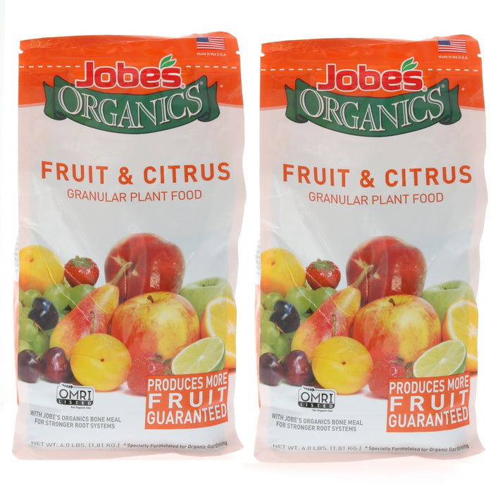 Jobe's #09221 Organic Fruit & Citrus Fertilizer Food ~ 2-Pack ~ 8lbs Total