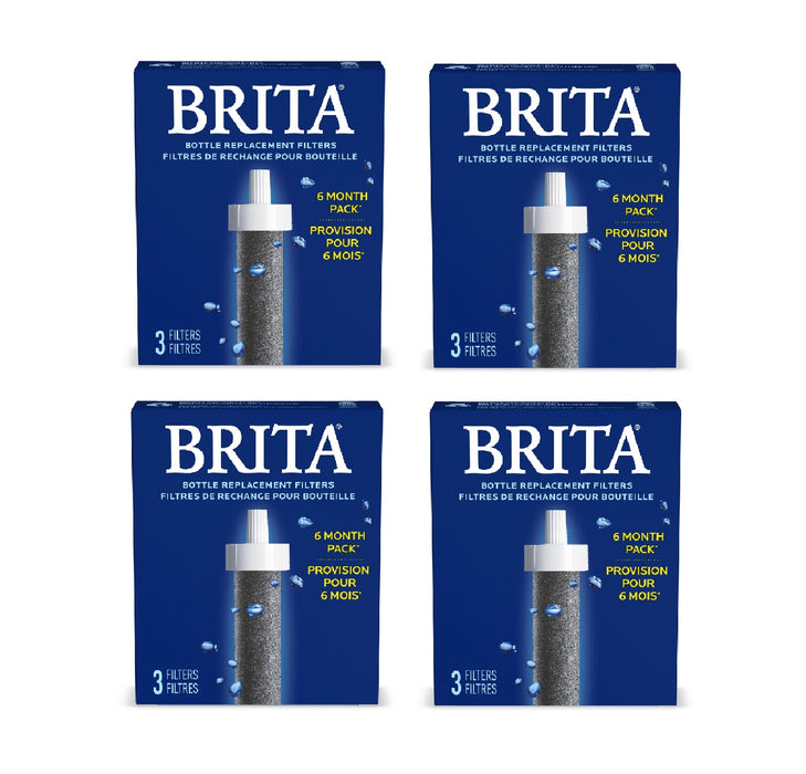 Brita #36461 Bottle Replacement Filters ~ 4-Pack ~ 12 Filters Total