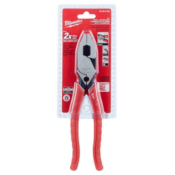 Milwaukee #48-22-6100 9 in. Forged Alloy Steel High Leverage Linesman Pliers