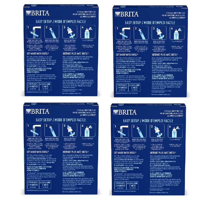 Brita #36461 Bottle Replacement Filters ~ 4-Pack ~ 12 Filters Total