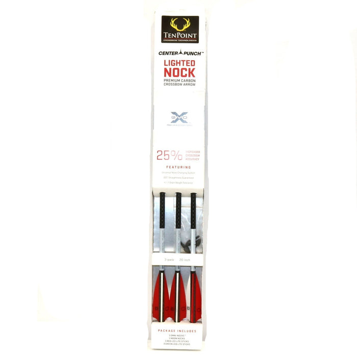 Ten Point #HEA-734.3 EVO-X Center Punch Crossbow Arrows With Lighted Nocks 3PK