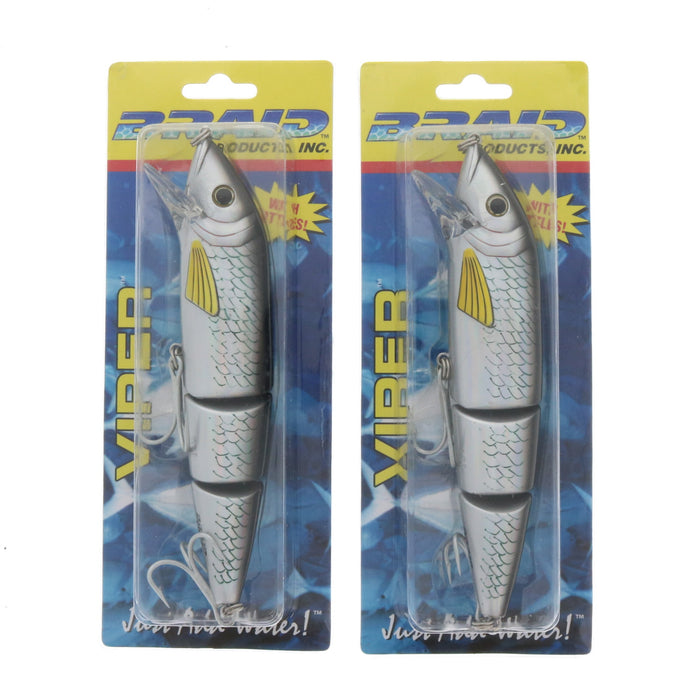 Braid #402 Viper 7" Shad Double Jointed Bait Lure ~ 2-Pack