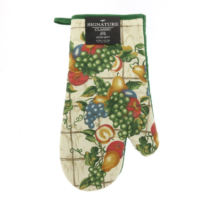 J&M Home Fashions Signature Classic Oven Mitt - Fruit Bowl