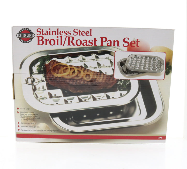 Norpro #273 Stainless Steel Broil/Roast Pan Set