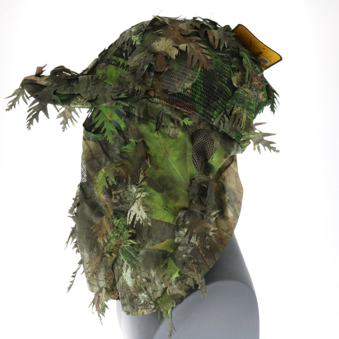 QuikCamo Mossy Oak Obsession Camo Hat Cap 3D Leafy Face Mask Adjustable