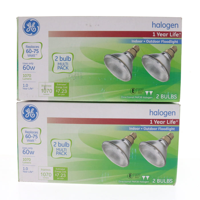 GE #66280 60 W PAR38 Floodlight Halogen Bulb 1070 lm White ~ 2-Pack