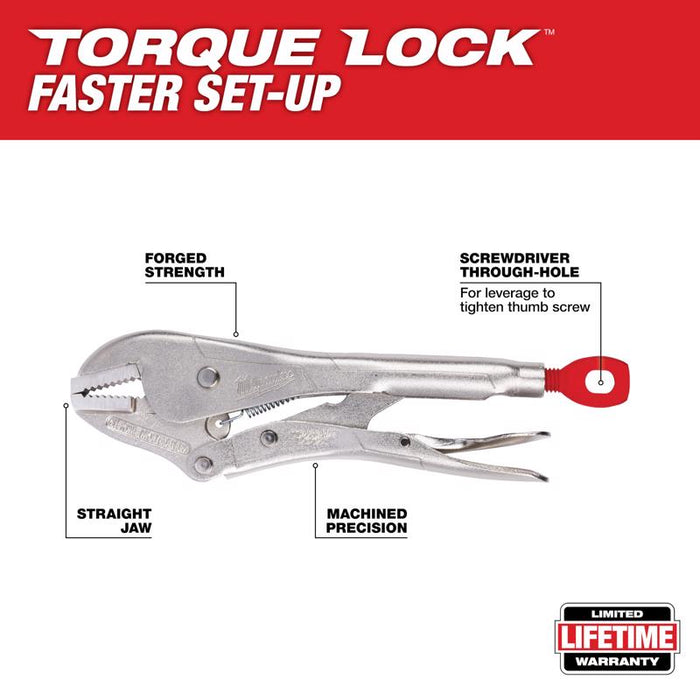 Milwaukee #48-22-3510 Torque Lock 10 in. Forged Alloy Steel Straight Jaw Pliers