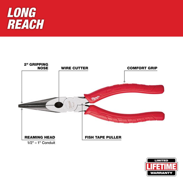 Milwaukee #48-22-6101 8 in. Forged Alloy Steel Long Nose Pliers