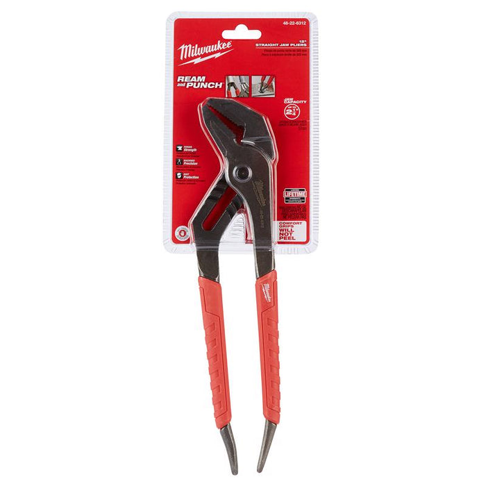 Milwaukee Ream & Punch #48-22-6312 12 in. Forged Alloy Steel Straight Jaw Pliers