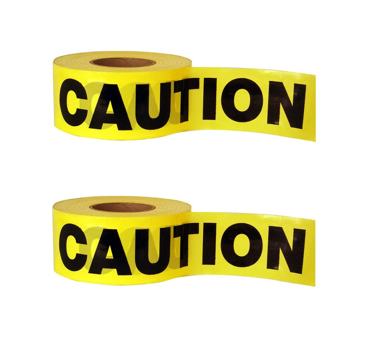 C.H. Hanson #19000 Yellow Caution Barricade Tape ~ 1000' X 3" Rolls ~ 2-Pack ~ 2000' Total