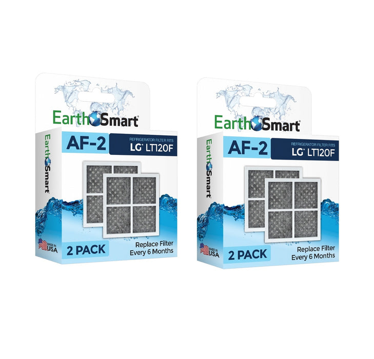 EarthSmart #102648 AF-2 Refrigerator Air Filter For LG LT120F ~ 2-Pack ~ 4 Filters Total