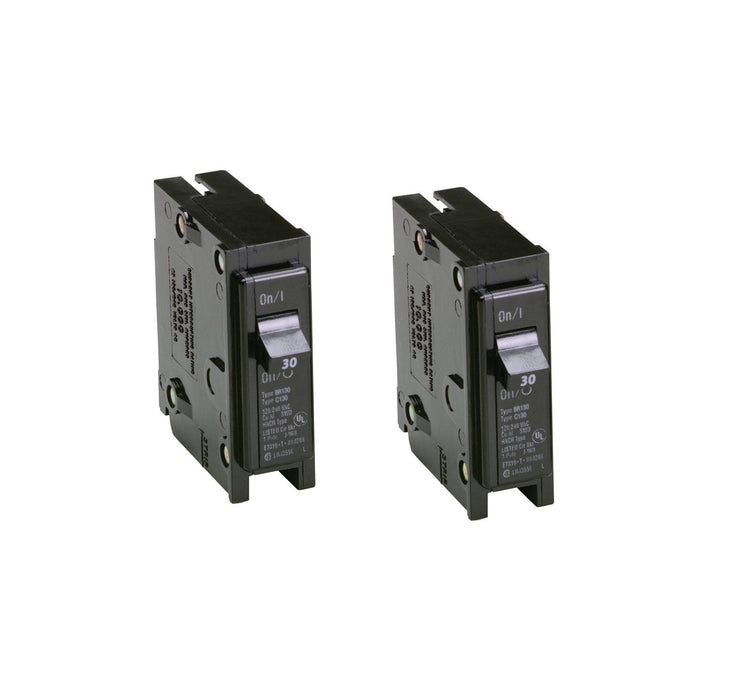 Eaton Cutler-Hammer #BR130 30 amps Plug In Single Pole Circuit Breaker ~ 2-Pack