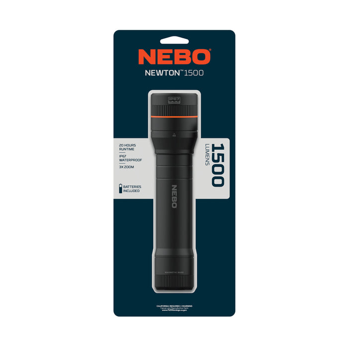 Nebo Newton #NEB-FLT-0017 1500 Lumens Black LED Flashlight 3x Zoom Beam