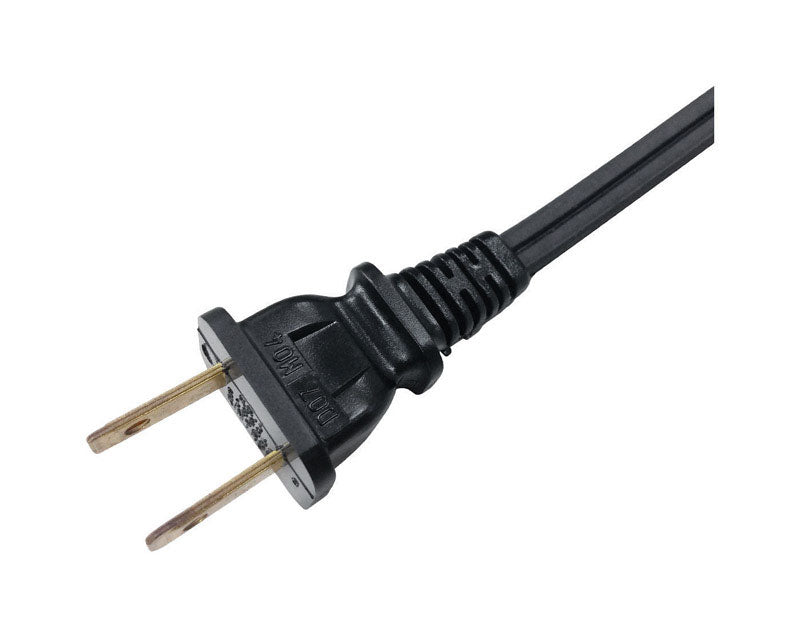 Ace #1CB-006-009FBR Indoor 9 ft. L Black Extension Cord w/Socket 18/2 SPT-2 ~ 2-Pack