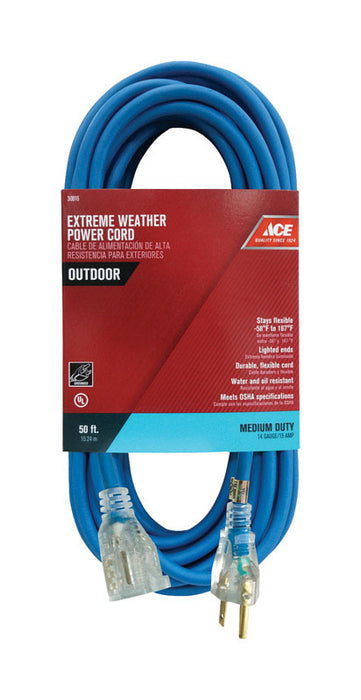 Ace #GL-JOW143-50X-B Outdoor 50 ft. L Blue Extension Cord 14/3 SJOW