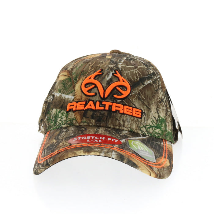 Outdoor Cap Realtree Camo Baseball Cap Hat Orange Camo Embroidery Stretch Fit L/XL