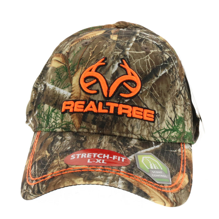 Outdoor Cap Realtree Camo Baseball Cap Hat Orange Camo Embroidery Stretch Fit L/XL