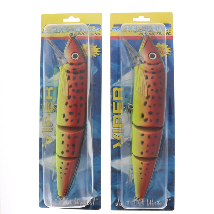 Braid #403 Viper 10" Double Jointed Bait Lure Flaming Trout ~ 2-Pack