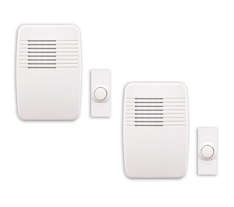 Heath Zenith #SL-7366-03 White Plastic Wireless Door Chime Kit