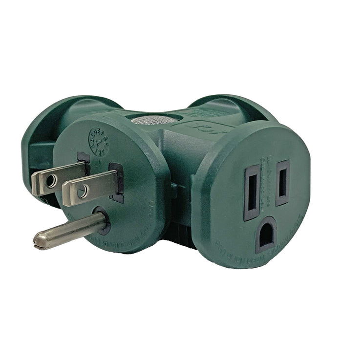 Ace Hardware #FA-848E/05BU Grounded 3-Outlet Adapter Receptacle Green ~ 2-Pack