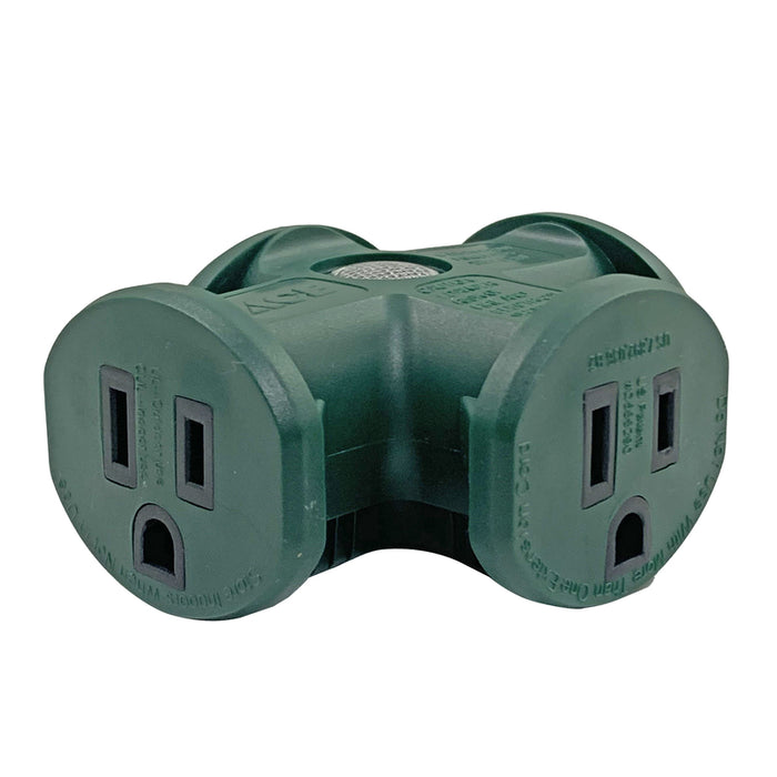 Ace Hardware #FA-848E/05BU Grounded 3-Outlet Adapter Receptacle Green ~ 2-Pack