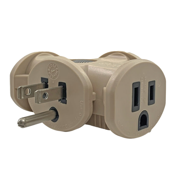 Ace Hardware #FA-848E/15BU Grounded 3-Outlet Adapter Receptacle Beige ~ 2-Pack