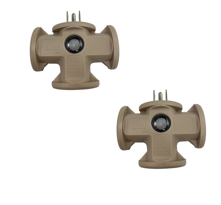 Ace Hardware #FA-848E/15BU Grounded 3-Outlet Adapter Receptacle Beige ~ 2-Pack