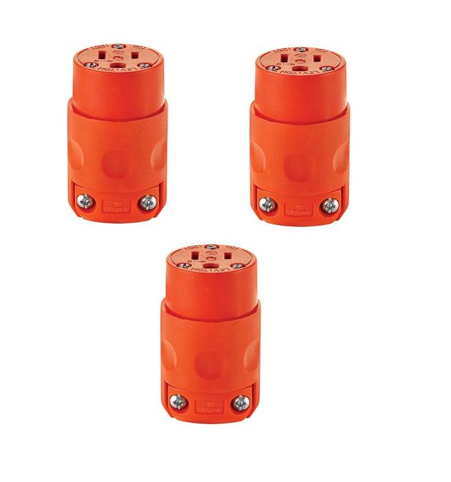 Leviton #515CV-0OR Commercial and Residential PVC Grounding Connector 5-15R 2 Pole 3 Wire ~ 3-Pack