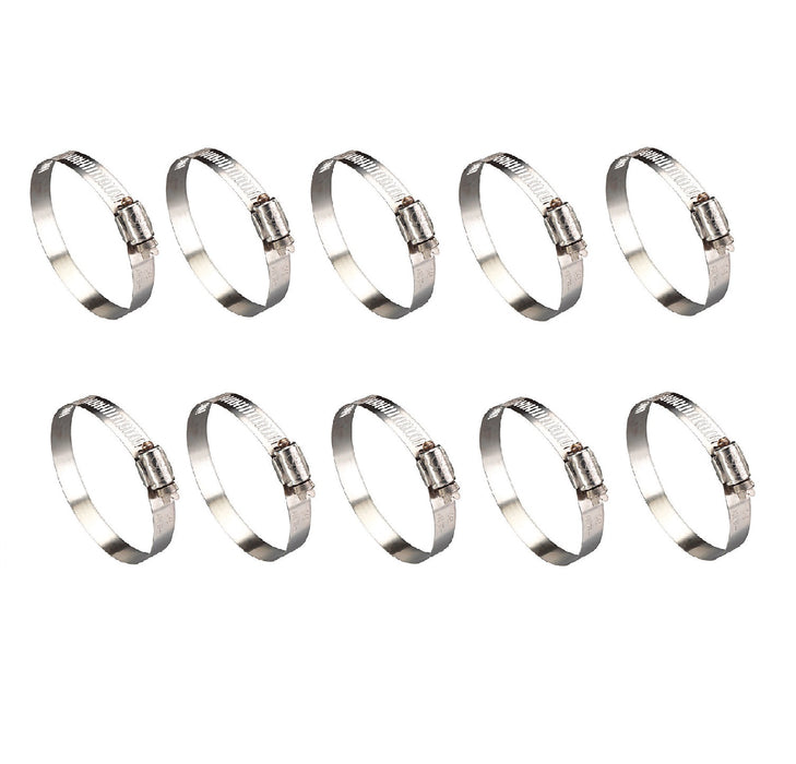 Ideal #625024551 Hy Gear 1-1/16" to 2" SAE 24 Hose Clamp Stainless Steel Band ~ 10-Pack