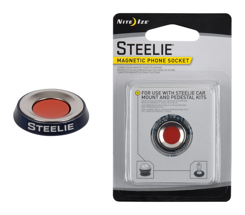 Nite Ize #STSM-11-R7 Steelie Silver Magnet Phone Socket For All Mobile Devices