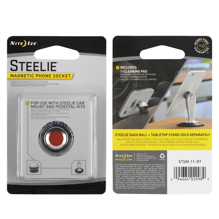 Nite Ize #STSM-11-R7 Steelie Silver Magnet Phone Socket For All Mobile Devices