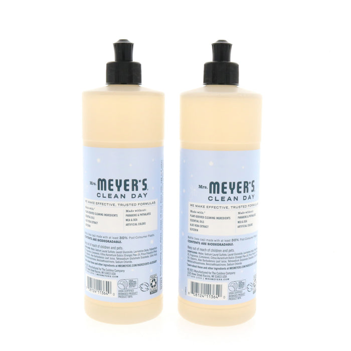 Mrs. Meyer's Clean Day Snowdrop Scent Liquid Dish Soap ~ 2-Pack ~ 32 oz Total