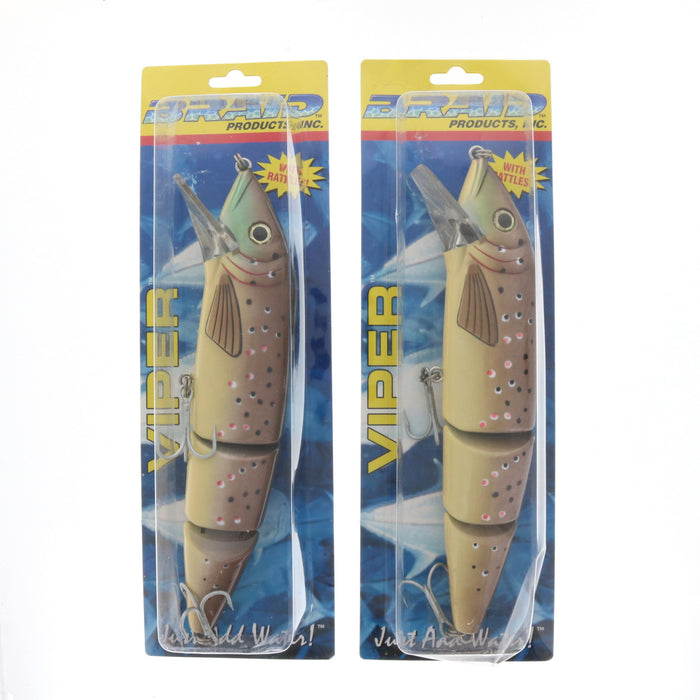 Braid #403 Viper 10" Double Jointed Bait Lure Brown Trout ~ 2-Pack