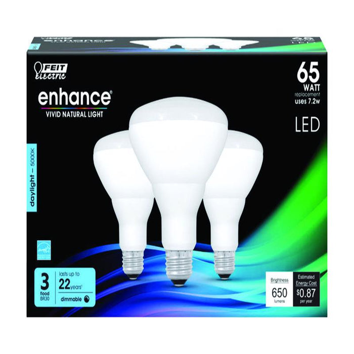 Feit Electric #BR30DM/950CA/3 Enhance BR30 E26 (Medium) LED Bulb Daylight 65 Watt Equivalence 3 pk