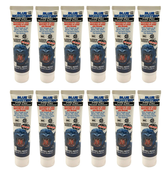 Mill Rose #76000 Blue Monster White Pipe Thread Sealant ~ 12-Pack ~ 24 oz Total