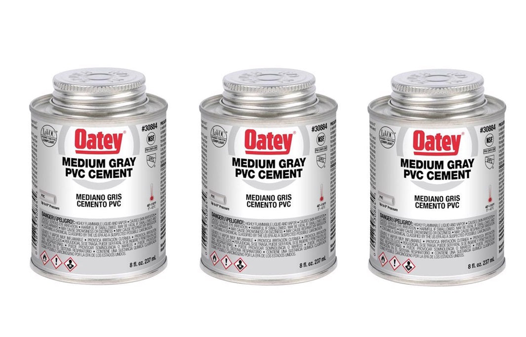 Oatey #30884 Gray Cement For PVC ~ 3-Pack ~ 24 oz Total