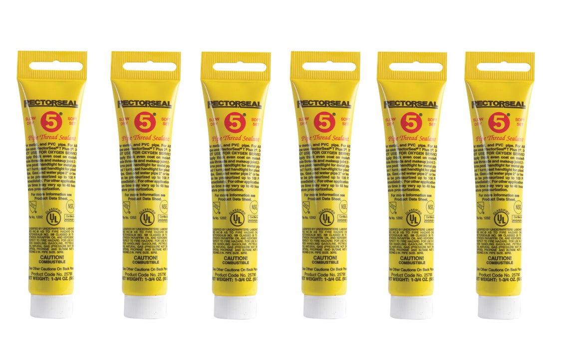 RectorSeal #25790 #5 Yellow Pipe Thread Sealant ~ 6-Pack ~ 10.5 oz Total