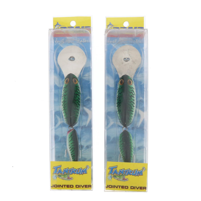 Braid #414-10 6" Tantrum Jointed Diver Green Mackerel ~ 2-Pack