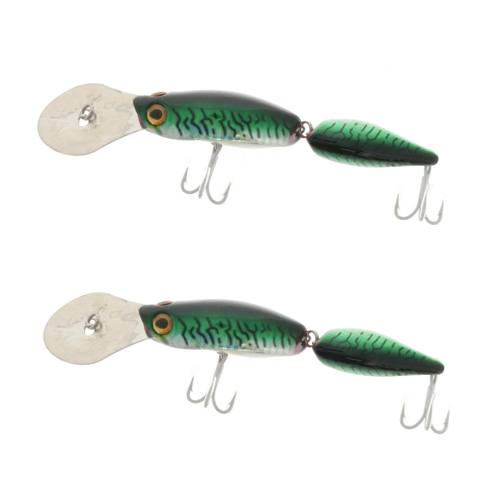 Braid #414-10 6" Tantrum Jointed Diver Green Mackerel ~ 2-Pack