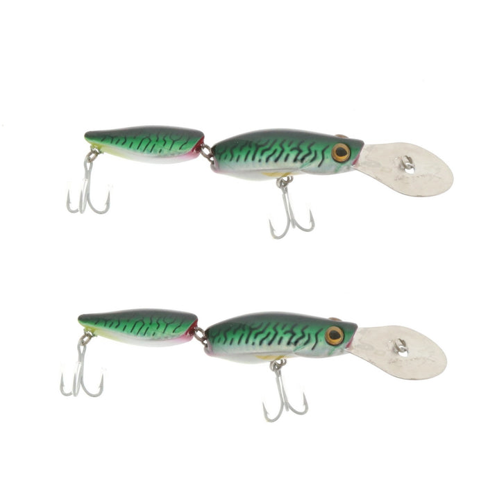 Braid #414-10 6" Tantrum Jointed Diver Green Mackerel ~ 2-Pack