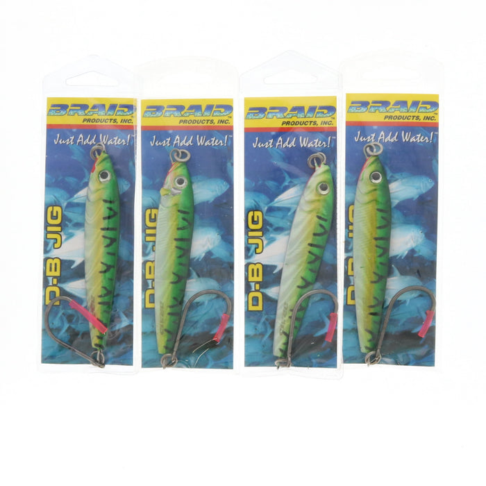 Braid D.B Slammer Jig Green Mackerel Saltwater Fishing Lures 3oz ~ 4-Pack